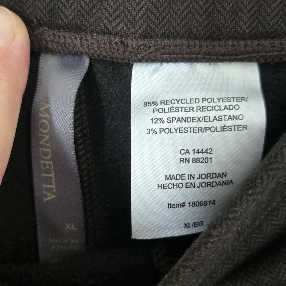 Mondetta | Brown Herringbone Pull On Pants Size XL - Picture 11 of 12